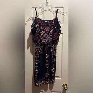 Maurices xs dress. Dark blue with beautiful design.
